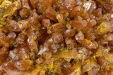 Vibrant Orpiment Crystal Cluster with Calcite - China #324451-1